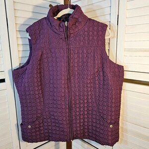 Jane Ashley, Plus Size 2XL, Quilted and Lined Vest, Purple